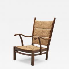 Bas Van Pelt Bas van Pelt Oak and Rush Armchair The Netherlands 1940s - 2565155