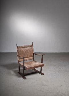 Bas Van Pelt Bas van Pelt early oak and rush chair - 2030883