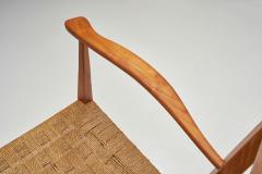 Bas Van Pelt Cherry Wood and Papercord Armchair by Bas Van Pelt Attr Netherlands 1940s - 3663369