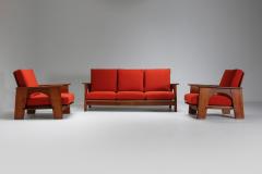 Bas Van Pelt Dutch Oakwood Modernist Lounge Sofa by Bas Van Pelt 1940s - 1982548