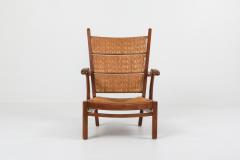 Bas Van Pelt High Back Armchairs in Oak and Straw attributed by Bas Van Pelt 1940s - 1248792