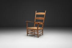 Bas Van Pelt High Back Chair with Wicker Seat by Bas van Pelt The Netherlands 1940s - 4563182