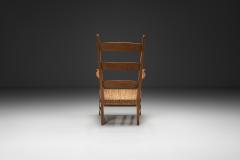 Bas Van Pelt High Back Chair with Wicker Seat by Bas van Pelt The Netherlands 1940s - 4563357