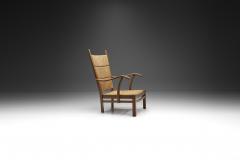 Bas Van Pelt Oak Armchair with Rush Panels by Bas van Pelt The Netherlands 1940s - 4057340