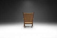 Bas Van Pelt Oak Armchair with Rush Panels by Bas van Pelt The Netherlands 1940s - 4057341