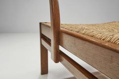 Bas Van Pelt Oak Armchair with Rush Panels by Bas van Pelt The Netherlands 1940s - 4057347