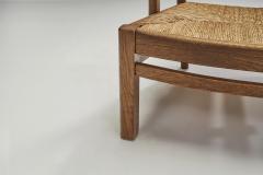 Bas Van Pelt Oak Armchair with Rush Panels by Bas van Pelt The Netherlands 1940s - 4057348