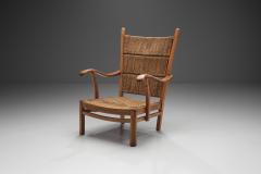 Bas Van Pelt Oak and Rush Armchair by Bas van Pelt The Netherlands 1940s - 2553433