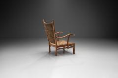 Bas Van Pelt Oak and Rush Armchair by Bas van Pelt The Netherlands 1940s - 2553434