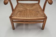 Bas Van Pelt Oak and Rush Armchair by Bas van Pelt The Netherlands 1940s - 2553438