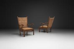 Bas Van Pelt Pair of Dutch Wicker High Back Armchairs by Bas van Pelt The Netherlands 1940s - 4740008