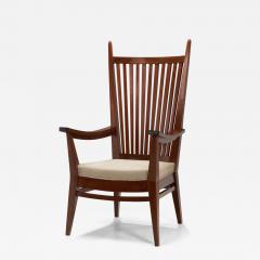 Bas Van Pelt Wooden Armchair with Upholstered Seat by Bas van Pelt The Netherlands 1940s - 4000463