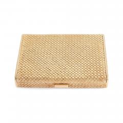 Basket weave design 18k gold cigarette box - 3141539