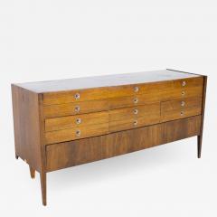 Bassett Trimline Mid Century Walnut 9 Drawer Lowboy Dresser - 2367698