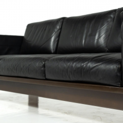 Bastiano Sofa by Tobia Scarpa for Knoll leather and Wood Italy 1962 - 4371311