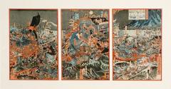 Battle Between Genji and Heike at Nagato by Yoshiiku circa 1880  - 2516807