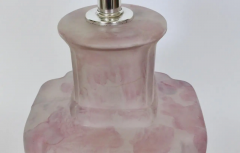 Bauer Lamp Company Mottled Frosted Pink Clearlite Glass Table Lamp 1970s - 2851608