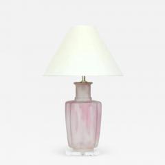 Bauer Lamp Company Mottled Frosted Pink Clearlite Glass Table Lamp 1970s - 2853809