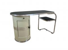 Bauhaus Desk and Stool by Mauser Cream white and Steeltubes Germany circa 1940 - 2737125