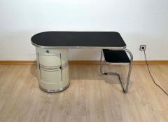 Bauhaus Desk and Stool by Mauser Cream white and Steeltubes Germany circa 1940 - 2737126