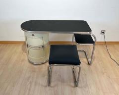 Bauhaus Desk and Stool by Mauser Cream white and Steeltubes Germany circa 1940 - 2737127