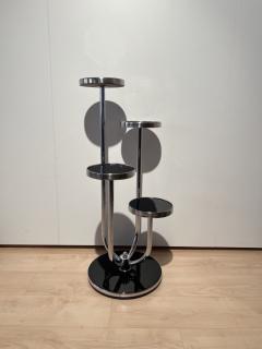 Bauhaus Etagere by J Halabala Black Lacquer and Chrome Czechia circa 1930 - 4036184