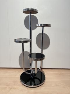 Bauhaus Etagere by J Halabala Black Lacquer and Chrome Czechia circa 1930 - 4036188