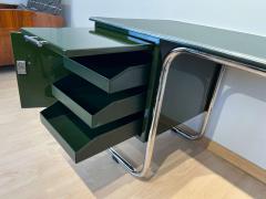 Bauhaus Metal and Steeltube Desk Green Lacquer Nickel Germany circa 1920 30 - 2568442