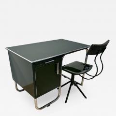 Bauhaus Metal and Steeltube Desk Green Lacquer Nickel Germany circa 1920 30 - 2571287