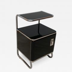 Bauhaus Nightstand Side Table Steeltube and Black Lacquer Germany circa 1930 - 1120105