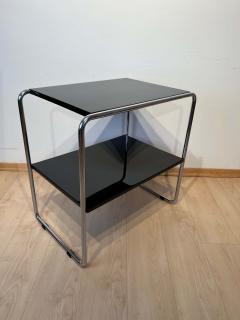 Bauhaus Shelf by Mauser Tubular Steel and Black Lacquer Germany 1940s - 2972952