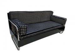 Bauhaus Sofa Chromed Steeltubes and Black Lacquered Wood Germany circa 1930s - 1488090