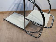 Bauhaus Steeltube Etagere Creme White Lacquer Nickel Plate Germany 1930s - 2568434