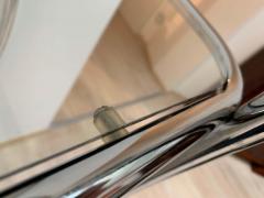 Bauhaus Style Shelf Chrome Plated Steeltubes and Glass Germany 1950s - 1481431