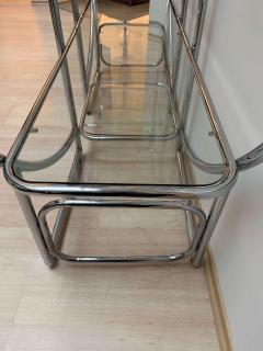 Bauhaus Style Shelf Chrome Plated Steeltubes and Glass Germany 1950s - 1481434