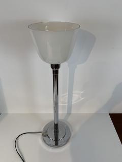 Bauhaus Table Lamp Chromed with Glass Shade Germany circa 1930 - 2958289