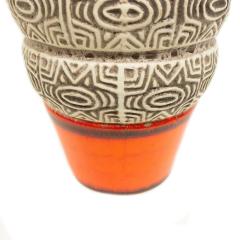 Bay Keramik Post War German Incised Orange and Beige Vase - 4197236