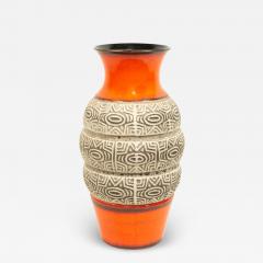 Bay Keramik Post War German Incised Orange and Beige Vase - 4230662