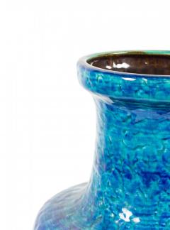 Bay Keramik West German Mid Century Fat Lava Blue and Red Glazed Ceramic Vase - 4665457
