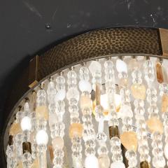 Beaded Murano Glass and Rock Crystal Flush Mount Chandelier - 2809352