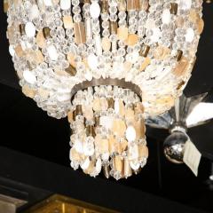 Beaded Murano Glass and Rock Crystal Flush Mount Chandelier - 2809425