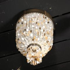 Beaded Murano Glass and Rock Crystal Flush Mount Chandelier - 2809430
