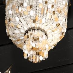 Beaded Murano Glass and Rock Crystal Flush Mount Chandelier - 2809442