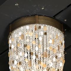 Beaded Murano Glass and Rock Crystal Flush Mount Chandelier - 2809447
