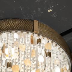 Beaded Murano Glass and Rock Crystal Flush Mount Chandelier - 2809456