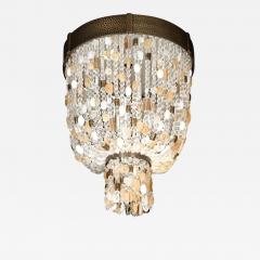 Beaded Murano Glass and Rock Crystal Flush Mount Chandelier - 2812914