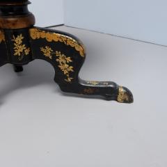 Beaten up 19th century chinoiserie tile top table paint and lacquer wood - 4316578