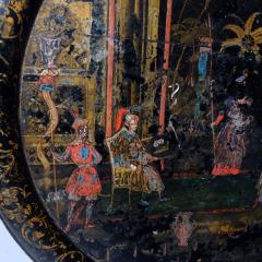 Beaten up 19th century chinoiserie tile top table paint and lacquer wood - 4316581