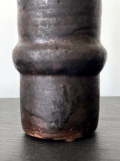 Beatrice Beato Wood Ceramic Geometrical Vase with Black Metallic Glaze Beatrice Wood - 2587183