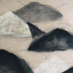 Beatrice Pontacq CLOUDS AND MOUNTAINS Charcoal oil and clay on linen canvas 2022  - 2837929